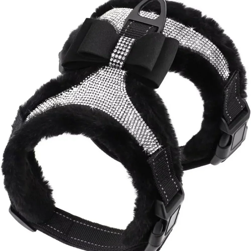 NEW Sparkling Bling Swarovski Crystal Rhinestone Pet Dog Fleece Harness …
